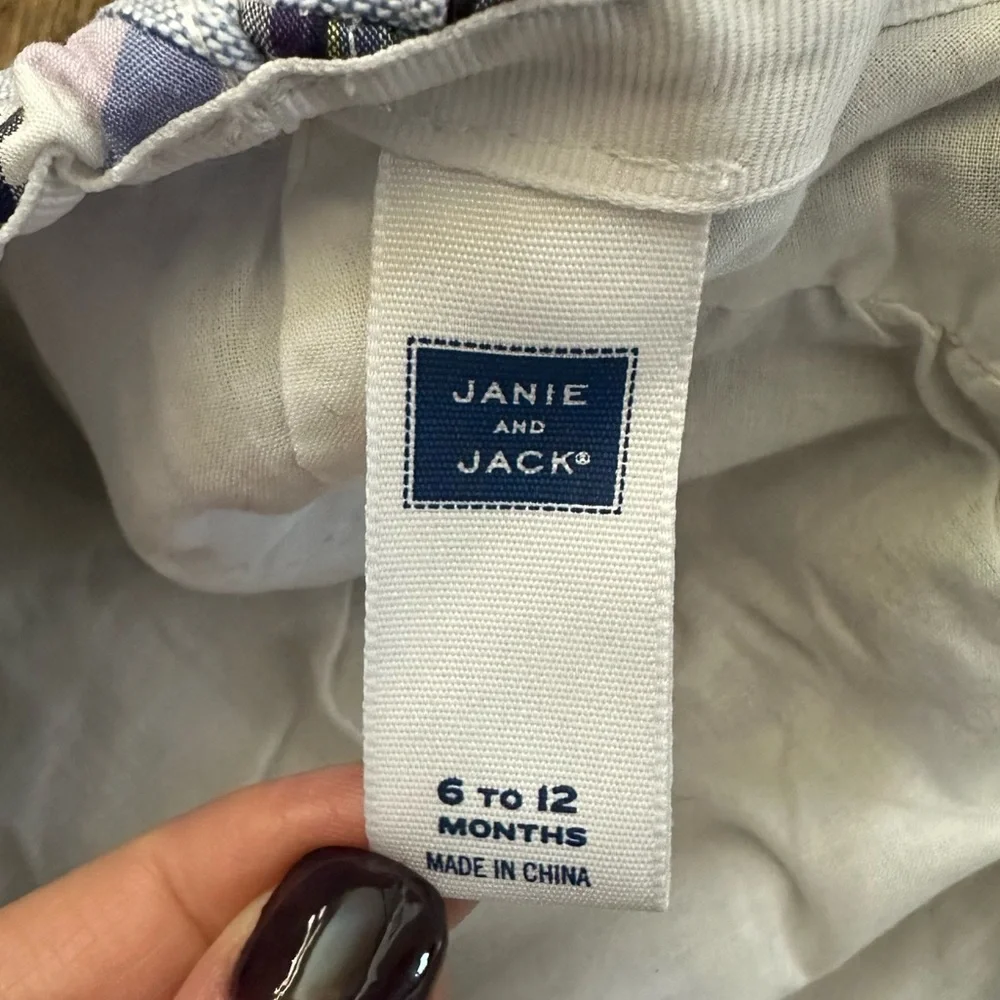 Janie and Jack patchwork plaid newsboy cap, size 6-12M